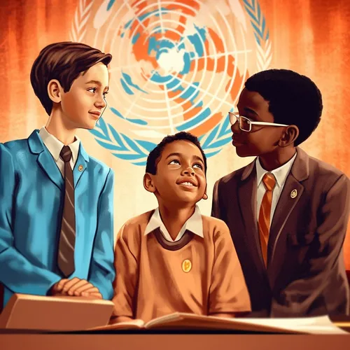 Three young students debating for the first time